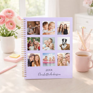 Agenda Lavanda Family Photo Colage name script 2026