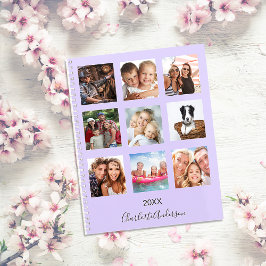 Agenda Lavanda Family Photo Colage name script 2026