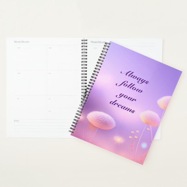 Agenda Lavendelfarbener Hintergrund mit Blumen (Exibição)