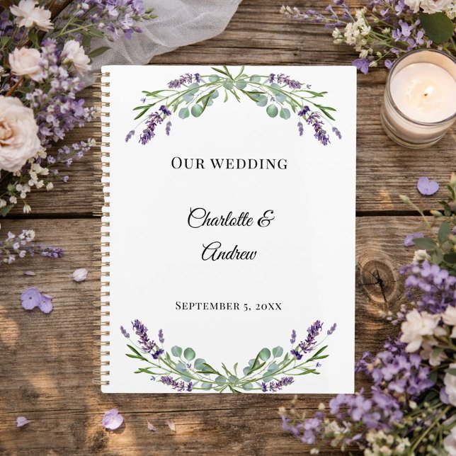 Agenda Lavender florals eucalyptus wedding (Criador carregado)