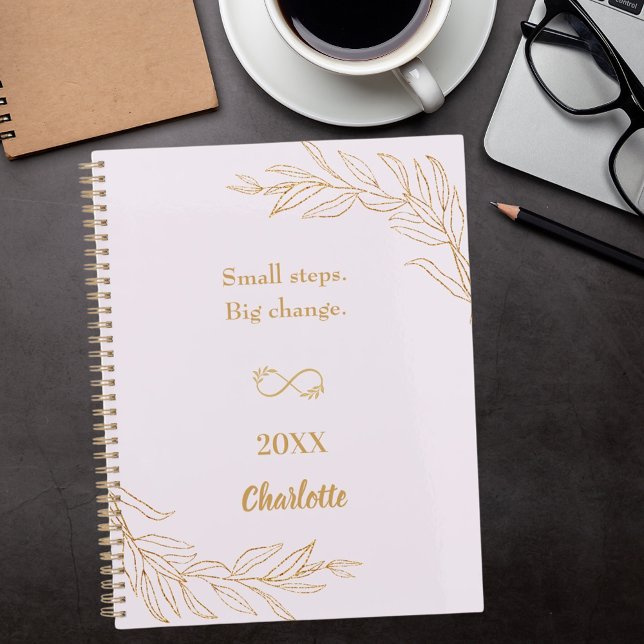 Agenda Lavender pink gold foliage motivational quote 2026 (Criador carregado)