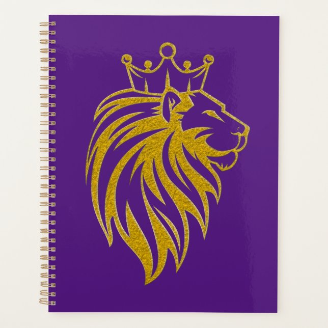 Agenda Leão Com Coroa - Estilo Dourado 2 (Frente)