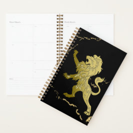 Agenda Leão Real Dourado Mármore