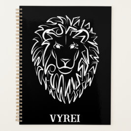 Agenda Leão Tribal Negro e Branco