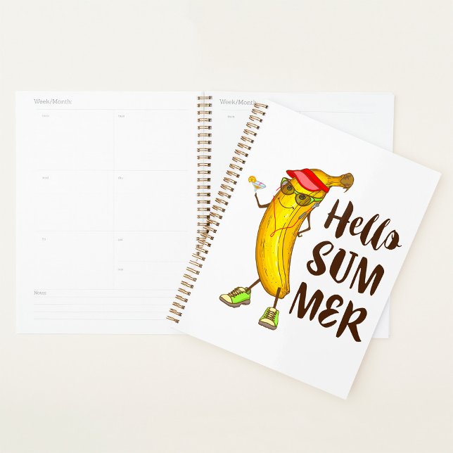 Agenda Legal Banana Hello Summer Funny Fruta tropical (Criador carregado)