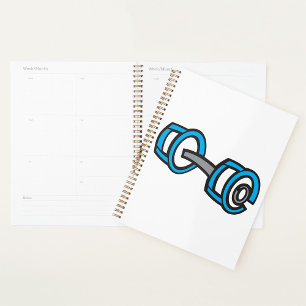 Agenda Legal Malhação Azul e Cinza Gráfico de Gym