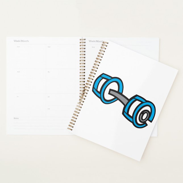 Agenda Legal Malhação Azul e Cinza Gráfico de Gym (Criador carregado)