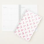 Agenda Legal Pink Tropical Flamingo Patterno em Branco<br><div class="desc">Pink Tropical Flamingo Pattern on White Background. O Impressão de pássaro Flamingo Rosa faz um presente excelente para uma festa tropical de verão selvagem.</div>