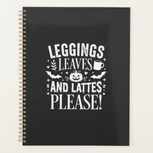 Agenda Leggings de Halloween Folhas e Lattes Café de Outo