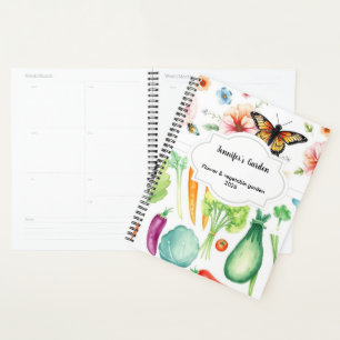 Agenda Legumes flores aquarela jardim pessoal