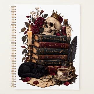 Agenda Leitor Gótico Adorador de Livros Literários Caveir