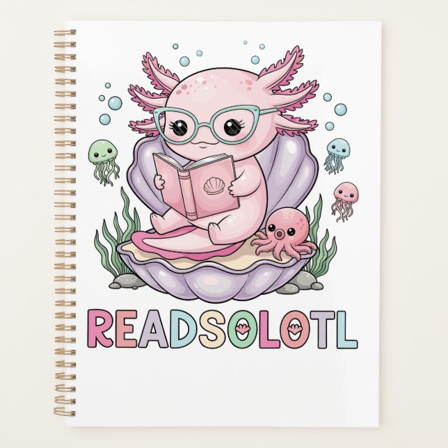 Agenda Leitura Axolotl cor-de-rosa (Frente)
