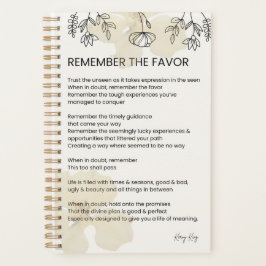 Agenda Lembre-se do favorito - Grace preencheu o poema de