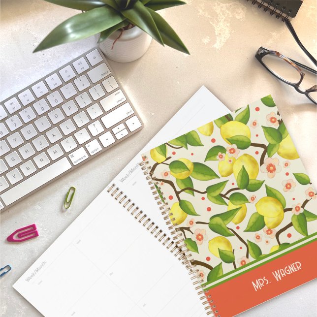 Agenda Lemon Personalizado Professor Floral (Criador carregado)