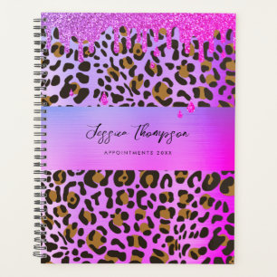 Agenda Leopard Animal Imprime Colírio Rosa Púrpura