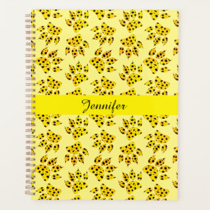 Agenda Leopard Paw Print Patterno Add Name