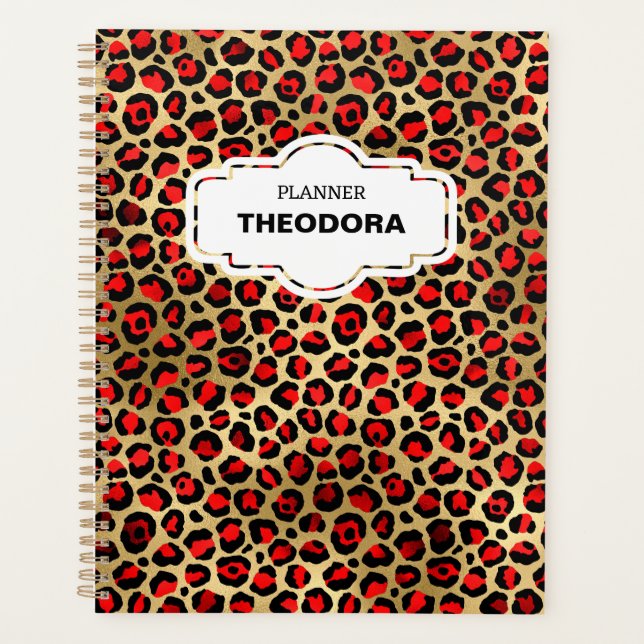 Agenda LEOPARD PRINT 12 meses Planner & Stickers (Frente)