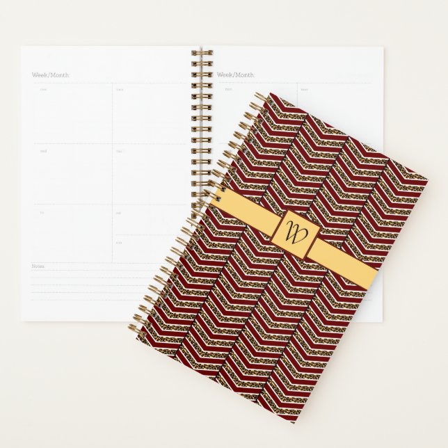 Agenda Leopard Print Chevron Planner (Exibição)