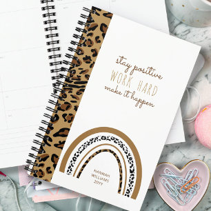Agenda Leopard Print Rainbow Permaneça Positivo Cotação 2