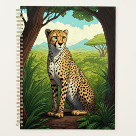 Agenda Leopardo em Floresta Exuberante