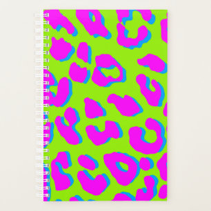 Agenda Leopardo - Impressão Cor-de-Rosa Verde