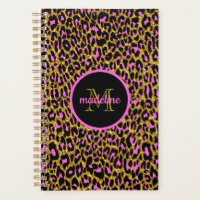 Leopardo Rosa-Rosa-Trendy Imprimido Monograma
