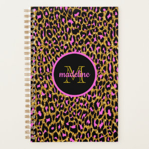 Agenda Leopardo Rosa-Rosa-Trendy Imprimido Monograma