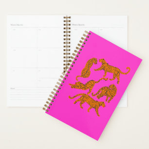 Agenda Leopardos moveis com lábios vermelhos