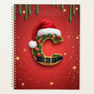 Agenda Letra C Com Decoração de Coroa de Natal 🎁