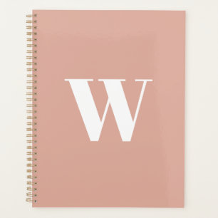 Agenda Letra inicial personalizada cor-de-rosa poeirenta