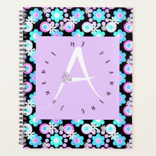 Agenda Letra Lilíaca A Floral Azul
