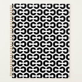 Agenda Letra negra e branca escura alfabética do padrão C