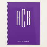 Agenda Letra Simples Monograma Roxo Real<br><div class="desc">Um design de monograma roxo e branco simples de três letras para o planejador. Você pode mudar a fonte e o plano de fundo se preferir cores brilhantes legal. Crie seu próprio dom monograma para o escritório deles.</div>
