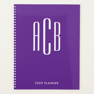 Agenda Letra Simples Monograma Roxo Real