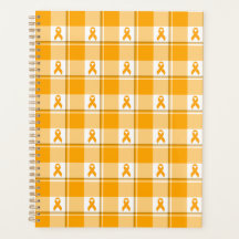 Leukemia Awareness Plaid Orange Ribbon