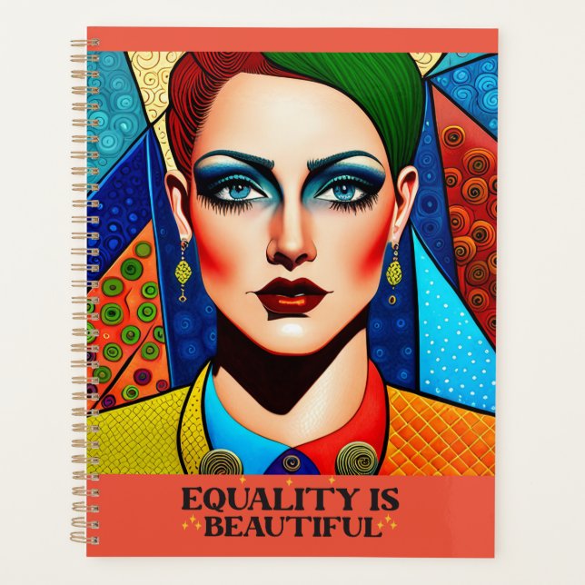 Agenda LGBTQI Art cita 'Igualdade é Bonita' Planner (Frente)