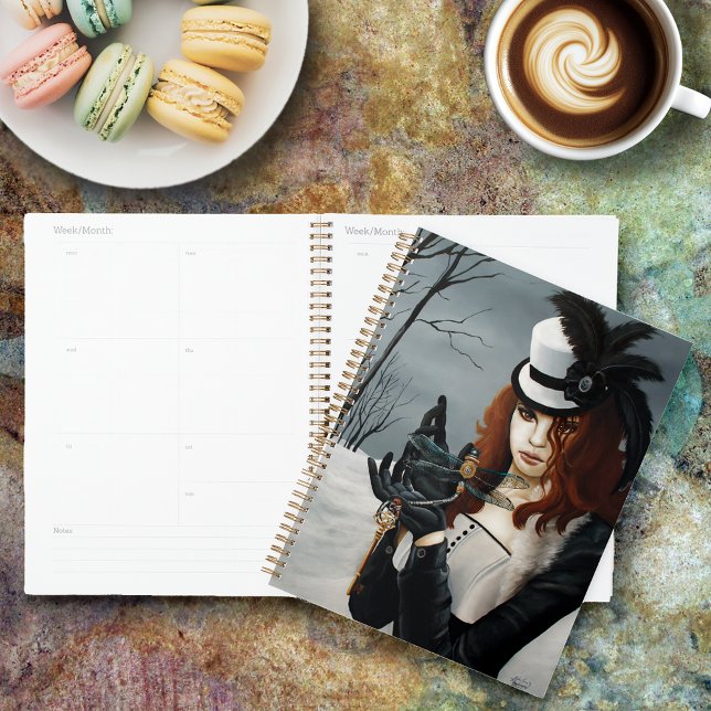 Agenda Libélula de Inverno Vitoriana Steampunk Chave Góti (Criador carregado)