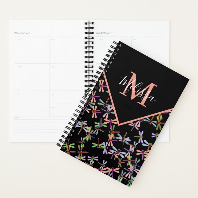 Agenda Libélulas coloridas personalizadas (Exibição)
