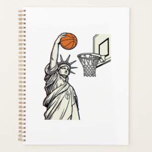 Agenda Liberty Basketball Dunk Desenho de Gravura Vintage