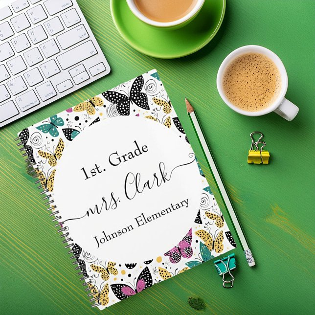 Agenda Lição de professor de borboletas personalizadas (Criador carregado)