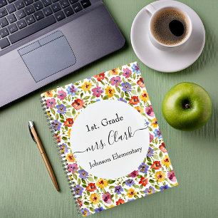 Agenda Lição personalizada de flores para professores