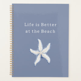 Agenda Life is Better Beach Blue White Starfish