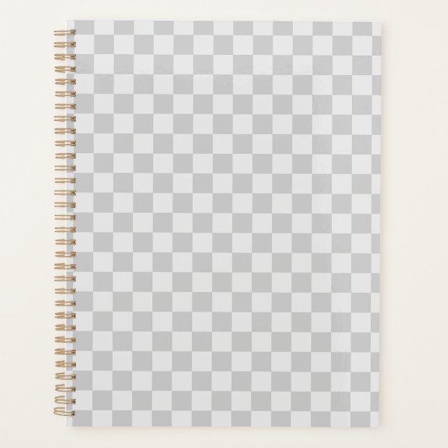 Agenda Light Grey Gray Checkered Checkerboard (Frente)