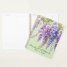 Agenda Lilac botânico floral de cor d'água roxa