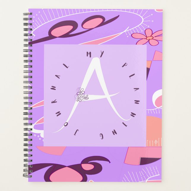 Agenda Lilac - Letra A Abstrato (Frente)