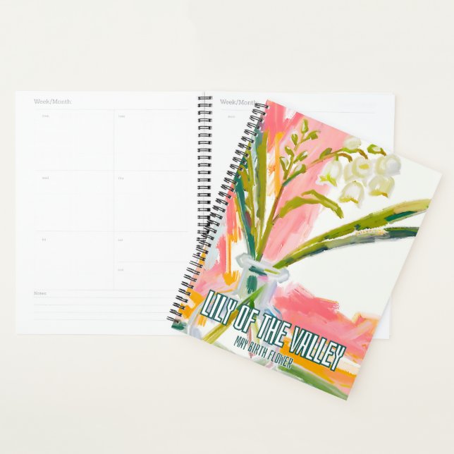 Agenda Lily Elegante do Vale do Mês do Nascimento (Exibição)