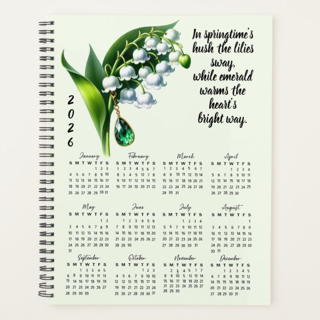 Agenda Lily of the Valley & Emerald May Verso – 2026 Comp (Frente)