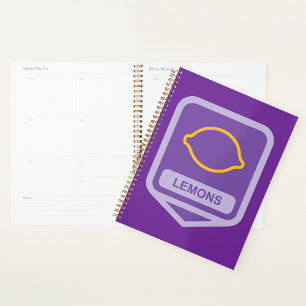 Agenda Limão - Contorno Roxo e Fruta Amarela