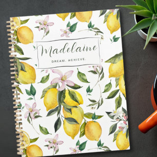 Agenda Limão de Vintage de cor aquosa e verde