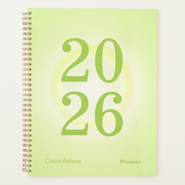 Agenda Lime Green Aura Big Year Planner (Frente)